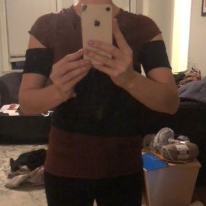 Unique black and brown Helmut Lang top w